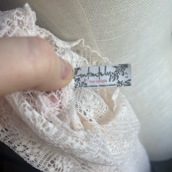 FREE PEOPLE Sweet Memories Ivory Sheer Lace Turtleneck Top - Picture 8 of 8